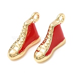 Alloy Enamel Pendants, Shoes Charms, Rack Plating, Golden, 12x19.5x6.5mm, Hole: 1.8mm(AL-CBA7256-11G)