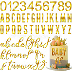 1 Set Birthday Theme Mirror Effect Acrylic Birthday Cupcake Insert Card Decoration, Cake Toppers, Number & Letter, Gold, 21~66x66x6~56.5x0.6mm, 124pcs/set(AJEW-SP0001-76A)