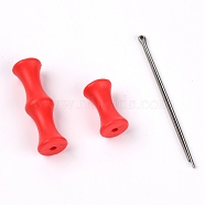 (Clearance Sale)Silicone Archery Finger Guard, Fingers Protective Gear, for Shooting Bow Arrow, Red, 35x10mm, Hole: 2mm(FIND-WH0076-99A)