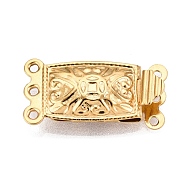 Ion Plating(IP) 304 Stainless Steel Box Clasp, Real 18K Gold Plated, 20.5x10mm, Hole: 1mm(STAS-Q318-03G)