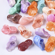Synthetic Coral Beads, Dyed, Calla Lily, Mixed Color, 15x10x9mm, Hole: 1.5mm(CORA-R017-29-C01)