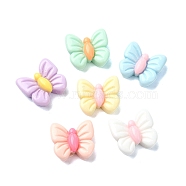 Macaron Color Opaque Resin Decoden Cabochons, Mixed Color, Butterfly, 12x12.5x5mm(CRES-Q221-02B)