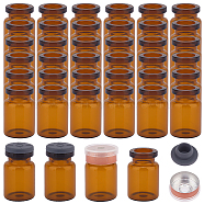 Amber Glass Lab Sample Vials, with Butyl Stopper & Plastic Top Cap, Sandy Brown, 3.9x2.2cm, Capacity: 5ml(0.17fl. oz)(AJEW-WH0513-28)