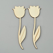Unfinished Wood Sheet, Wood Flower Cutouts, Tulip Shape, Cornsilk, 15.5x4.7x0.25cm(DIY-WH0034-83B)