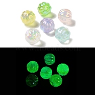 UV Plating Luminous Acrylic Beads, Round, Glow in the Dark Beads, Mixed Color, 14.5mm, Hole: 3mm(OACR-H123-23)