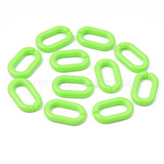 Opaque Acrylic Linking Rings, Quick Link Connectors, For Jewelry Cable Chains Making, Oval, Lawn Green, 27x16x4mm, Inner Diameter: 19x8mm, about 490pcs/500g(OACR-S038-004B-B06)