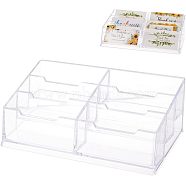 Plastic Business Card Display Holder, 6 Pocket Card Stand, Trapezoid, Clear, 207x98x65mm, Inner Diameter: 96x24mm(DJEW-WH0038-26)