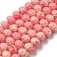 Synthetic Coral Dyed Beads Strands, Strawberry, Salmon, 11.5x9.5mm, Hole: 1.5mm, about 37pcs/strand, 13.78''(35cm)(CORA-Q034-A01-01)