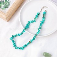 Synthetic Turquoise Chips Bead Necklace, 18.90 inch(48cm)(PW-WG87743-10)