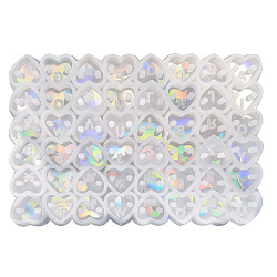 Heart Shape Links DIY Food Grade Silicone Mold, Resin Casting Molds, for UV Resin, Epoxy Resin Craft Making, Rectangle, 62x90mm, Inner Diameter: 9x10mm(PW-WG49741-01)