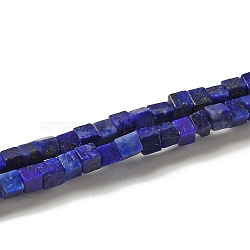 Natural Lapis Lazuli Dyed Beads Strands, Cube, 2~2.5x2.5~3.5x2.5~3mm, Hole: 0.4mm, about 157~165pcs/strand, 14.96~15.75''(38~40cm)(G-B064-A20)