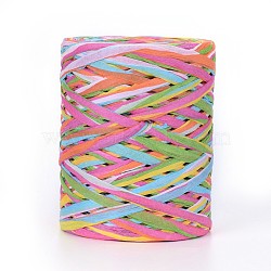 Paper Cords String, for Jewelry Making, Colorful, 4mm, about 80m/roll(OCOR-WH0044-02B)