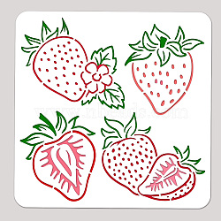 PET Hollow Out Drawing Painting Stencils, for DIY Scrapbook, Photo Album, Strawberry, 300x300mm(DIY-WH0405-0094)