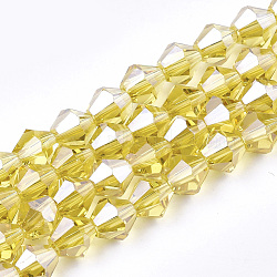 6mm Gold Bicone Glass Beads(EGLA-Q118-6mm-A08)