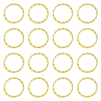 Iron Split Key Rings, Keychain Clasp Findings, Golden, 25x1.5mm