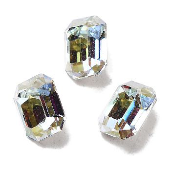 K9 Glass, Imitation Czech Rhinestone, Rectangle, Light Crystal AB, 10x8x5.5mm