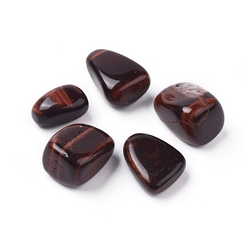 5Pcs Natural Tiger Eye Beads, Tumbled Stone, Vase Filler Gems, Dyed & Heated, No Hole/Undrilled, Nuggets, 20~35x13~23x8~22mm