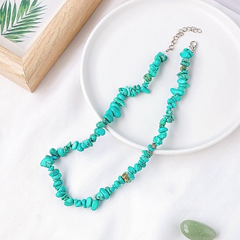Synthetic Turquoise Chips Bead Necklace, 18.90 inch(48cm)