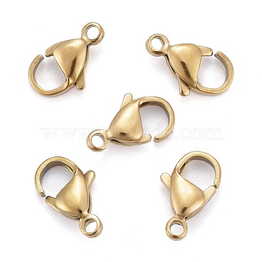 Ion Plating(IP) 304 Stainless Steel Lobster Claw Clasps(X-STAS-H353-D-02G)-2