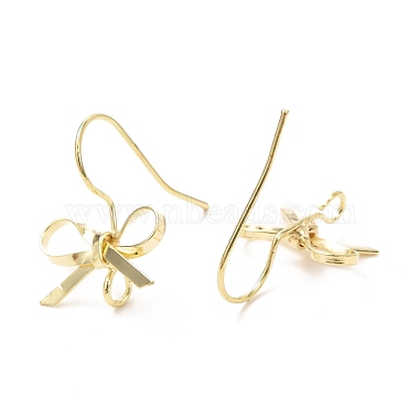 Bowknot Shape Brass Earring Hooks(KK-K256-01G)-2