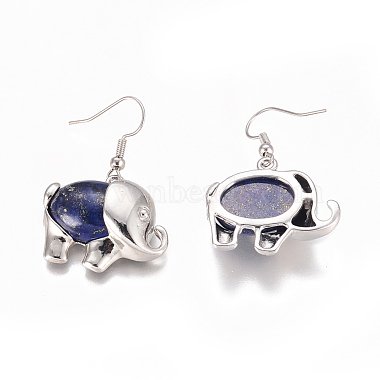 Natural Lapis Lazuli Dangle Earrings(EJEW-K080-B07)-3