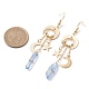 Dyed Natural Quartz Crystal Pendants Earrings(EJEW-TA00424)-3