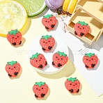 10Pcs Silicone Focal Beads, Strawberry, Red, 32.5x27.6x9mm(SIL-YW0001-94A)