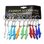 Aluminum Alloy Shark Bottle Openers, with Iron Rings, Platinum, Mixed Color, 125mm(AJEW-M003-M-1)