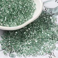 Baking Paint Glass Seed Beads, Peanut, Dark Sea Green, 3.5~4x2~2.5x2~2.3mm, Hole: 0.8mm, about 8000pcs/pound(SEED-K009-03B-01)