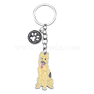 WEWAYSMILE Dog Keychain Car Keychain Pet Pendant Key-Ring Lovely Dog Key-ring Portable Metal Keychain Gift for Pet Lover Birthday Puppy Theme Party Supplies (Wolfhound), Platinum, 11x2.27cm(JX802A)