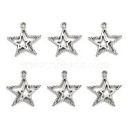 Antique Silver Tibetan Style Star Pendant(Left and Right Random Delivery), Lead Free and Cadmium Free, about 23mm long, 20.5mm wide, 2mm thick, hole: 1.5mm(X-LF8939Y)