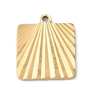 Ion Plating(IP) 304 Stainless Steel Pendants, Square Charm, Golden, 20x17x1.8mm, Hole: 1.6mm(STAS-D025-03G-01)