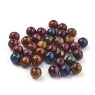 Acrylic Beads, Imitation Tiger Eye Beads, Round, Mixed Color, 11.5~12mm, Hole: 2mm(X-MACR-E025-21-12mm)
