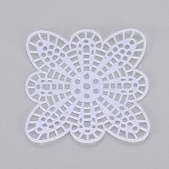 DIY Flower Plastic Canvas Shapes, for Needlepoint Projects, Coasters and Crafts, White, 85x85x1.5mm(DIY-TAC0006-92)