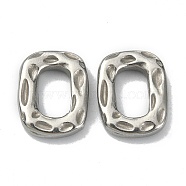304 Stainless Steel Linking Rings, Hammered, Oval, Stainless Steel Color, 13.7x10.7x2.9mm, Inner Diameter: 8x5mm(STAS-E191-09P)