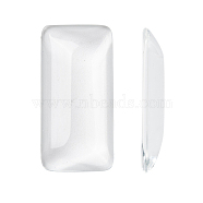 Transparent Rectangle Glass Cabochons,, Clear, 38x19x6.5mm(GGLA-R025-38x19)