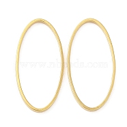 Brass Linking Rings, Cadmium Free & Lead Free, Long-Lasting Plated, Oval, Real 24K Gold Plated, 20x10x1mm, Inner Diameter: 19x9mm(KK-M250-23D-G)