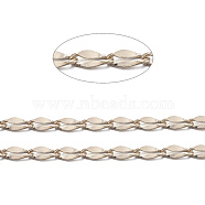 Brass Dapped Curb Chains, Twisted Chains, with Spool, Soldered, Real 18K Gold Plated, 5x2.5x0.5mm, about 32.8 Feet(10m)/roll(CHC-R126-03G)