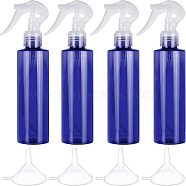 PET Plastic Trigger Spray Bottles, with Polypropylene(PP) Spray Head, Plastic Funnel Hopper and Chalkboard Sticker Labels, Blue, 20.5x4.6cm, Capacity: 200ml(AJEW-BC0006-02)