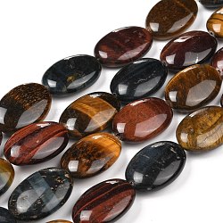 Natural Tiger Eye Beads Strands, Oval, 25x18x8mm, Hole: 1.5mm, about 16pcs/strand, 15.75 inch(40cm)(G-L164-B-26)