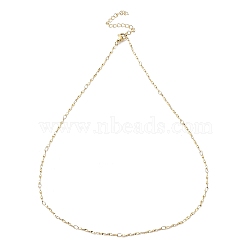 Ion Plating(IP) 304 Stainless Steel Twist Bar Link Chain Necklaces, Golden, 17.56 inch(44.6cm)(NJEW-K249-14G)