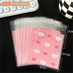 Self-adhesive Plastic Cellophane Bags, for Gift Packing Bags, Rectangle, Hot Pink, Dog, 101x80mm(PW-WGD3B77-03)