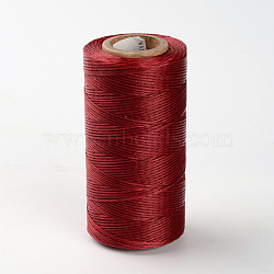 Flat Waxed Polyester Cords, Dark Red, 1x0.3mm, about 284.33 yards(260m)/roll(YC-K001-19)
