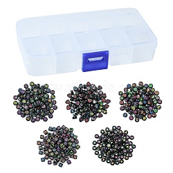500Pcs 5 Styles Opaque Acrylic Beads, Horizontal Hole, Cube/Flat Round/Heart, Black, 6~7x6~7x4~6mm, Hole: 1.2~3.5mm, 100pcs/style(MACR-YW0002-44)