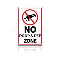 UV Protected & Waterproof Aluminum Warning Signs, NO POOP & PEE ZONE, Colorful, 30x20cm, Hole: 4mm(AJEW-WH0111-K22)