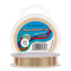 BENECREAT 3 Strands Copper Craft Wire, Long-Lasting Plated, Twisted Round, Light Gold, 0.3mm, about 80m/roll(CWIR-BC0008-0.3mm-KCG)