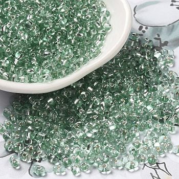 Baking Paint Glass Seed Beads, Peanut, Dark Sea Green, 3.5~4x2~2.5x2~2.3mm, Hole: 0.8mm, about 8000pcs/pound