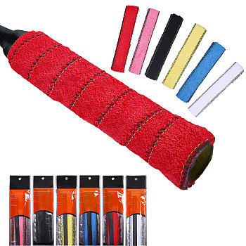 6Pcs 6 Colors Cotton Badminton Grip Non-slip Strap, Mixed Color, 760x36x1.5mm, 1pc/color