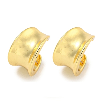 Brass Cuff Earrings, Real 18K Gold Plated, 11x8mm