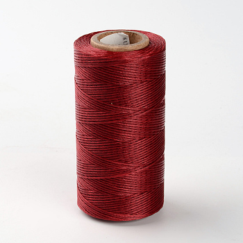 Flat Waxed Polyester Cords, Dark Red, 1x0.3mm, about 284.33 yards(260m)/roll